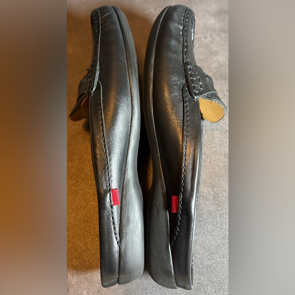 Marc Joseph Black Leather Penny Mules with Cream Insole - Picture 8 of 12